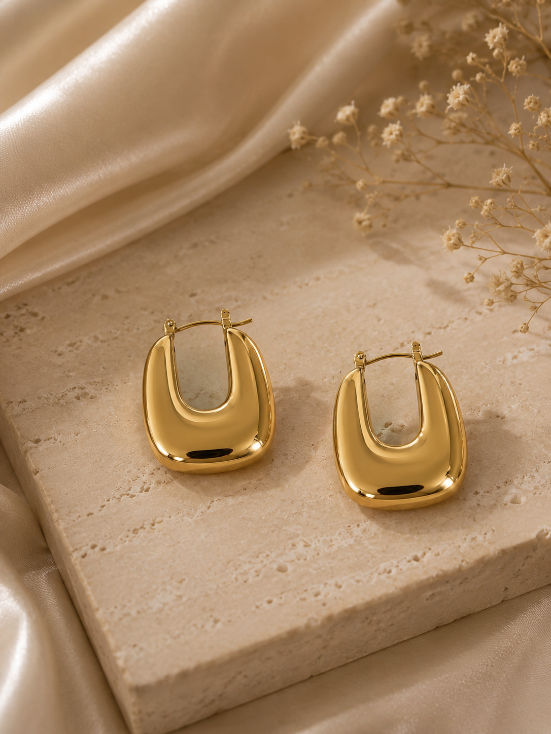 U-Shaped Hoop Earrings