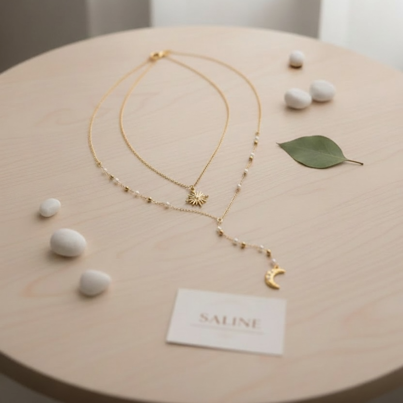 Sol & Luna – Double Pendant Minimalist Necklace
