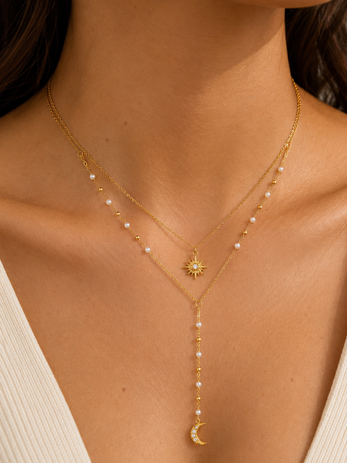 Sol & Luna – Double Pendant Minimalist Necklace