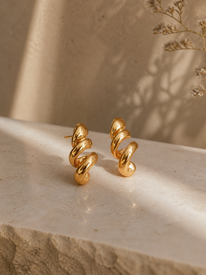 Elara Wire Spiral Earrings