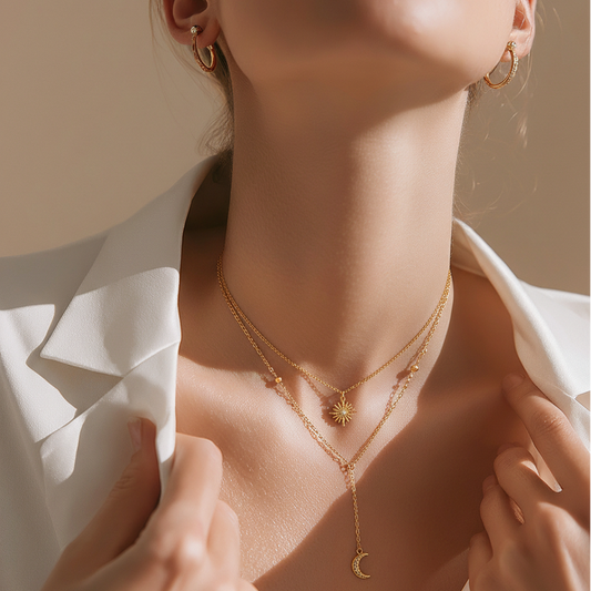 Sol & Luna – Double Pendant Minimalist Necklace