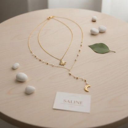 Sol & Luna – Double Pendant Minimalist Necklace