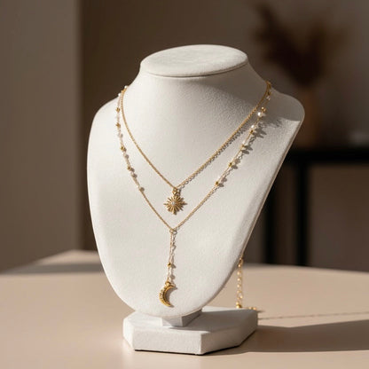 Sol & Luna – Double Pendant Minimalist Necklace