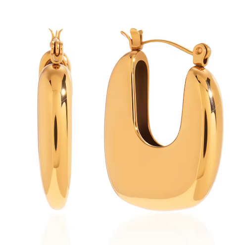 U-Shaped Hoop Earrings